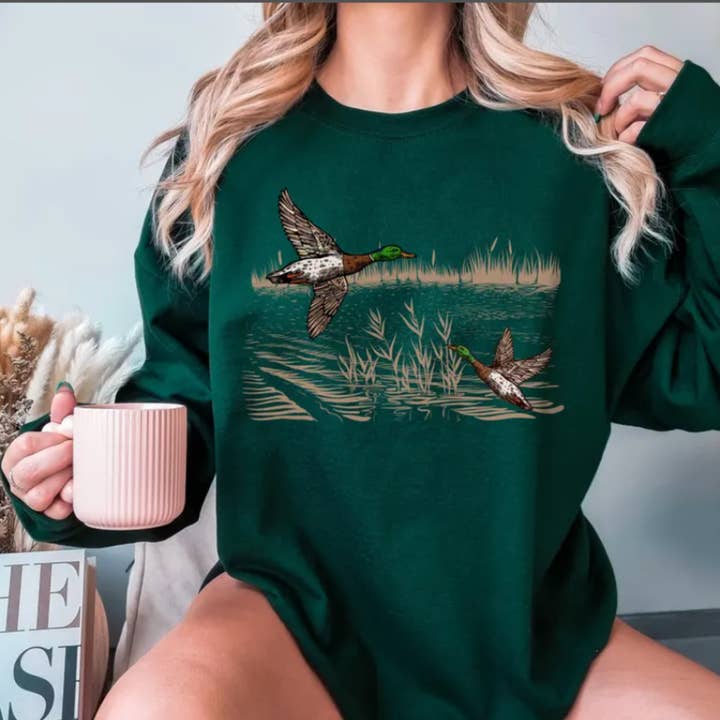 Vintage Retro Mallard Ducks Sweatshirt or Shirt for wholesale by Sam & Seb Co.