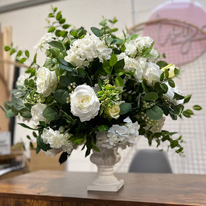 IVY CRUZ - Wholesale Artificial Flowers - Wedding Flower Urn, Church Flower Urn, Flower Centrepiece3