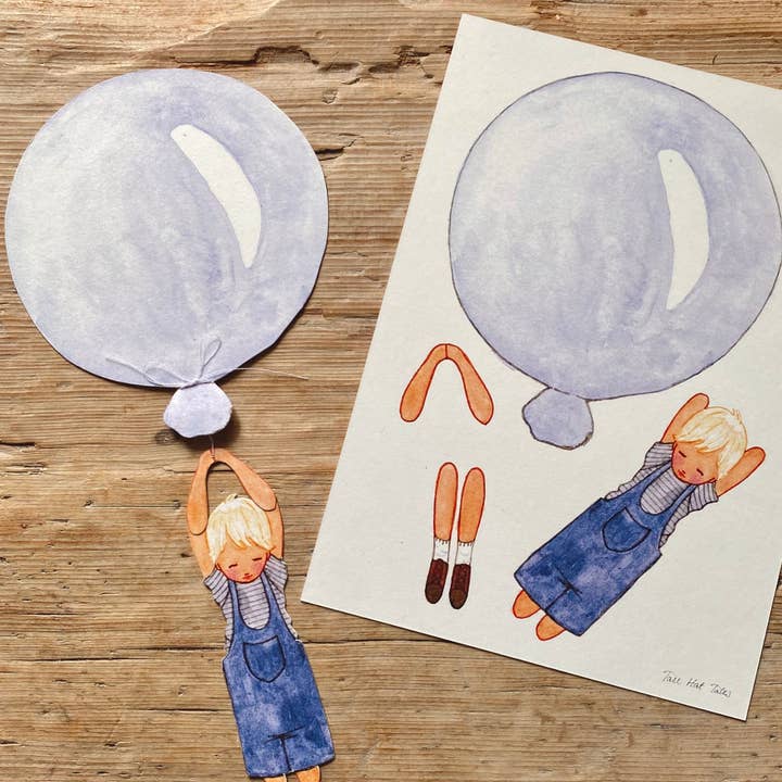 Tall Hat Tales - Wholesale Art Print - Mobile - blue balloon with boy0
