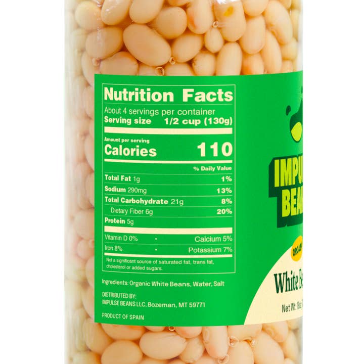 Impulse Beans - Wholesale Beans - Impulse Beans - Jarred Organic White Beans 19oz2