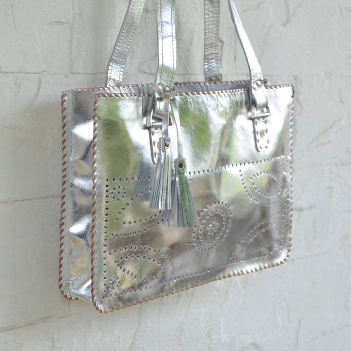 STUDIO CALEIDOSCOPE - Wholesale Tote Bag - Women's - Karina Small Tote-Metallic Leather
