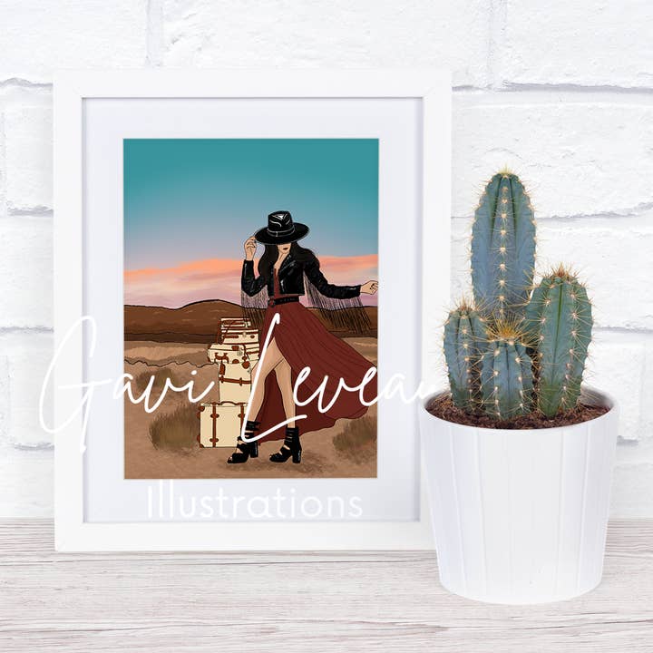 Fashionista in the Wild Art Print for wholesale by Gavi Leveaux
