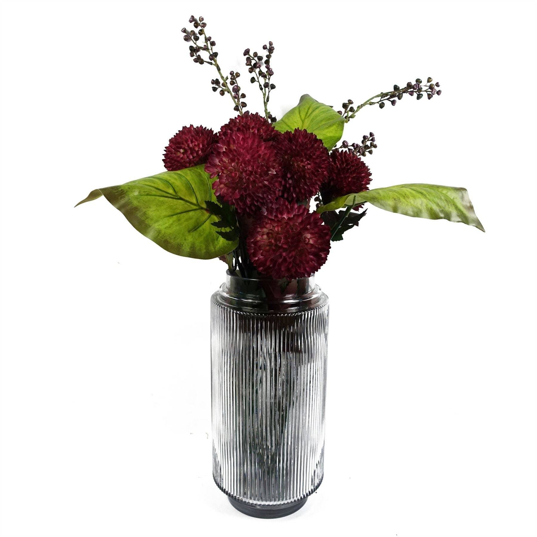 Leaf Design UK LTD – wholesale Artificial flowers – Pack 6x 70cm Large Ball Dahlia Artificial Flower Stem Pink6