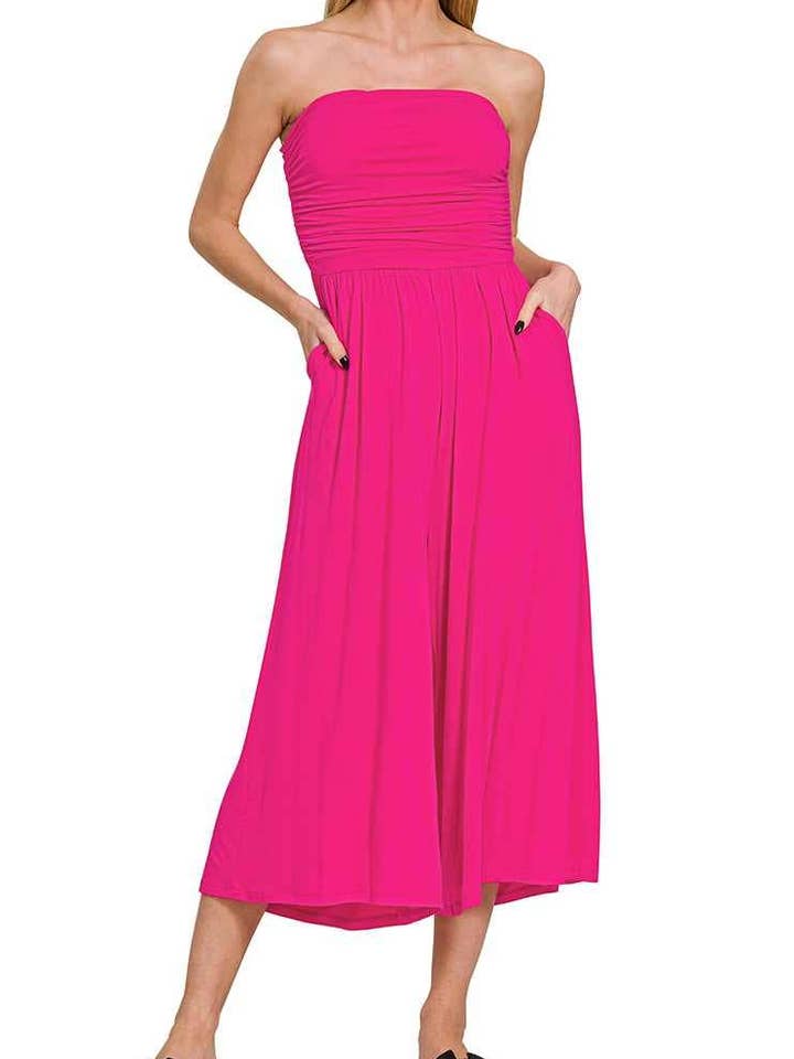 Double Layered Strapless Tube Top Jumpsuit for wholesale by Vanilla Monkey