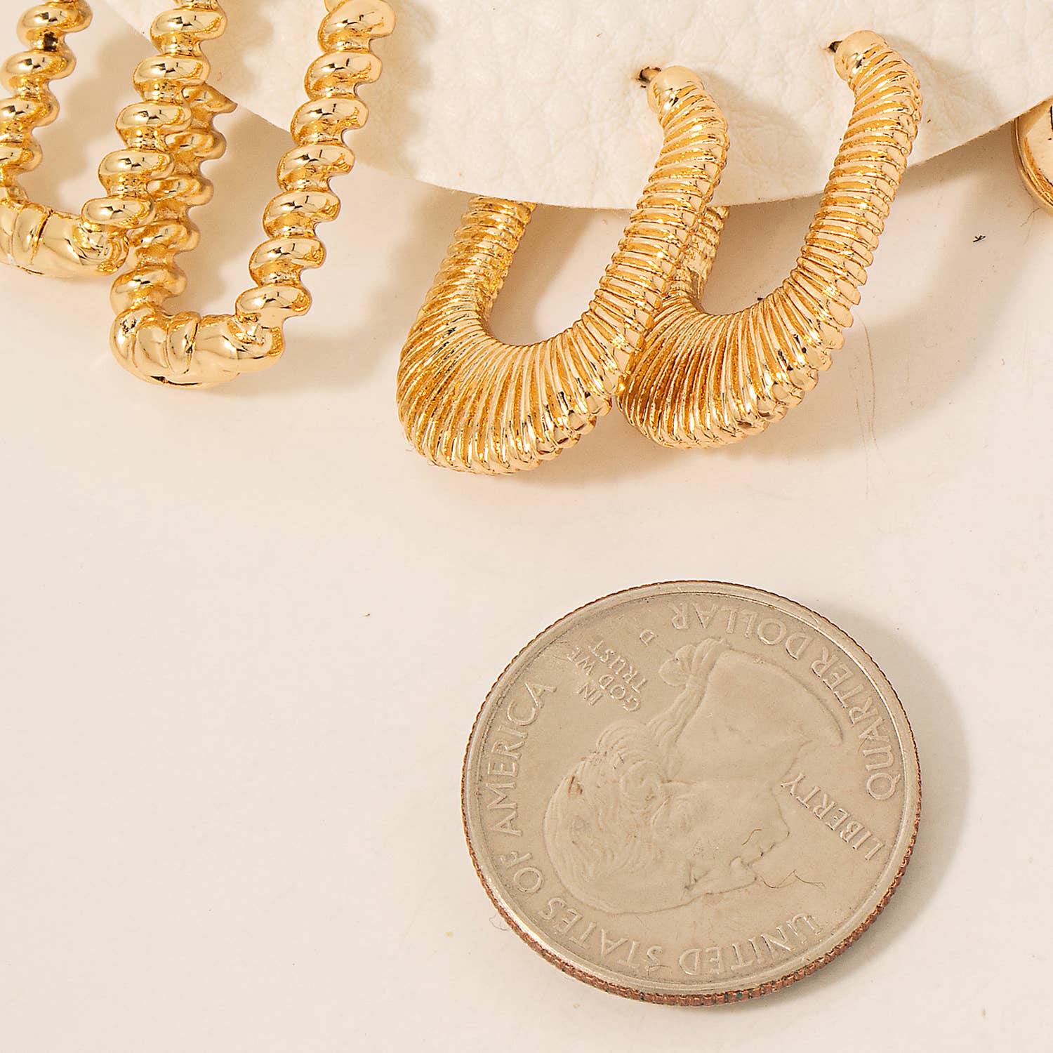 Fame Accessories – Conjunto de joias por atacado – Conjunto de Brincos Misto de Arco Retangulares1