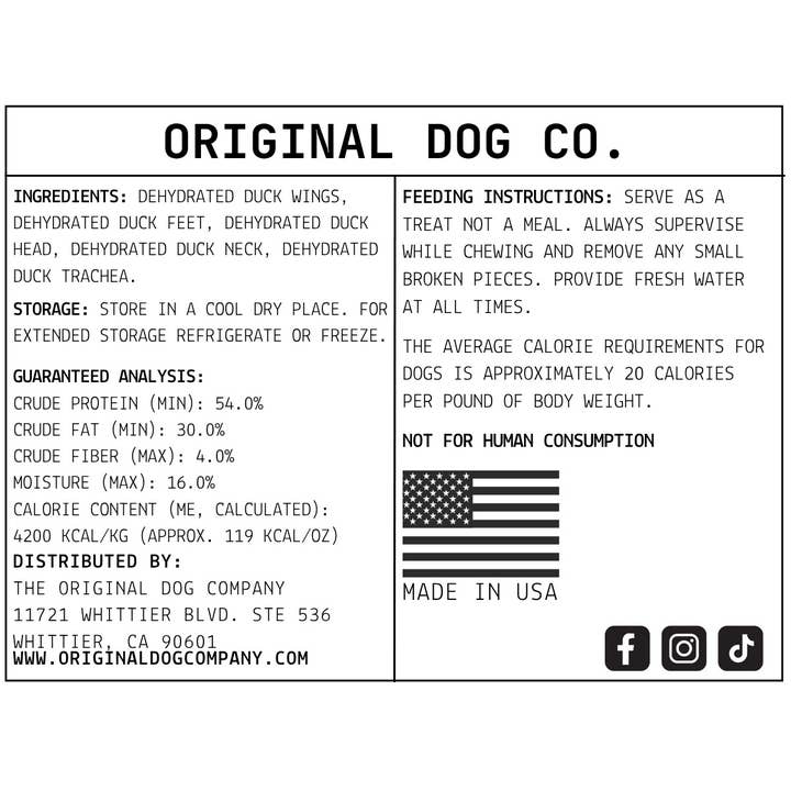 The Original Dog Company - Wholesale Pet Treats - Dog - Heritage Quack Pack - Dehydrated Duck Sampler1