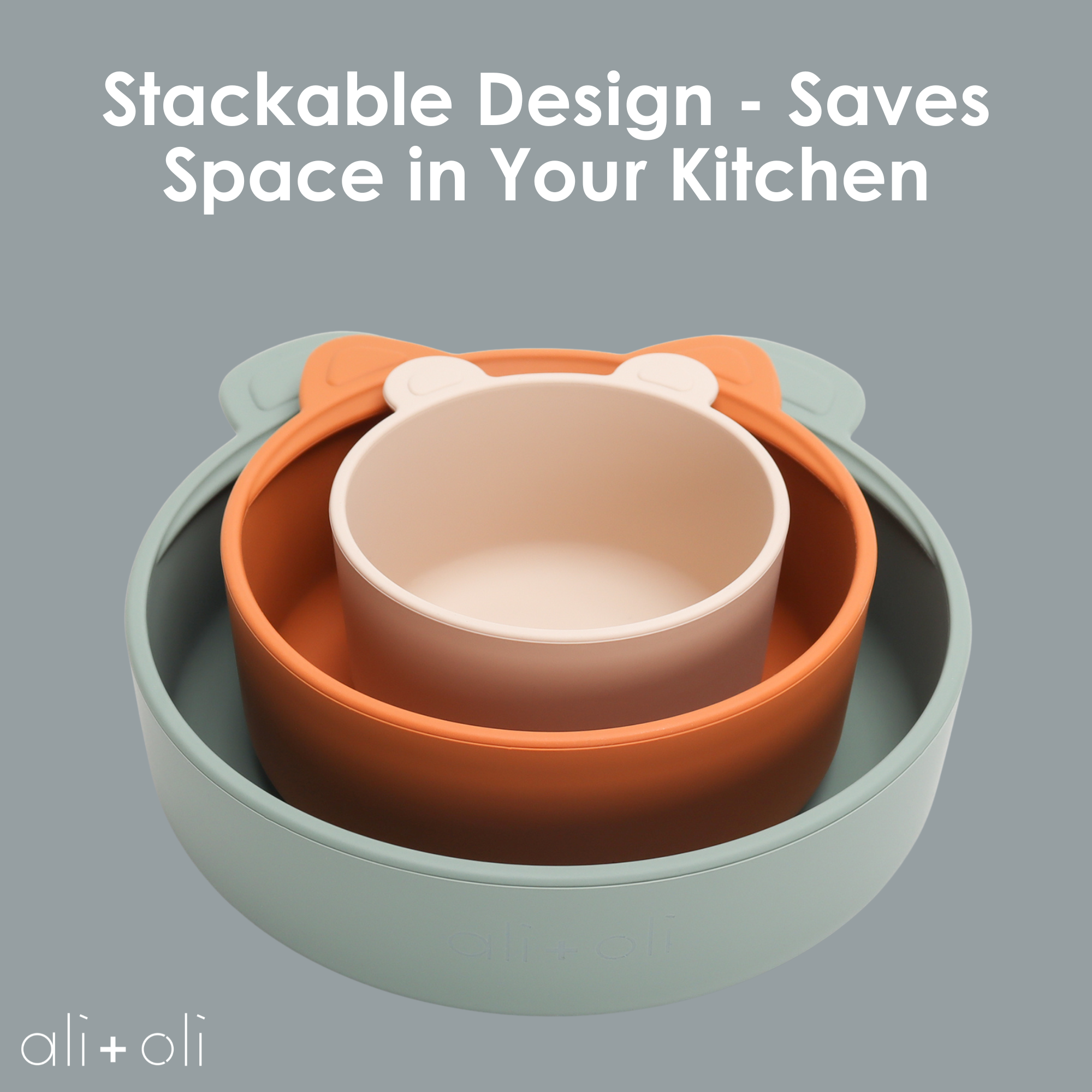 Ali+Oli - Wholesale Snack Box - Kids & Baby - Ali+Oli (3pc) Stackable Snack Bowl Set (Citrus Splash)5