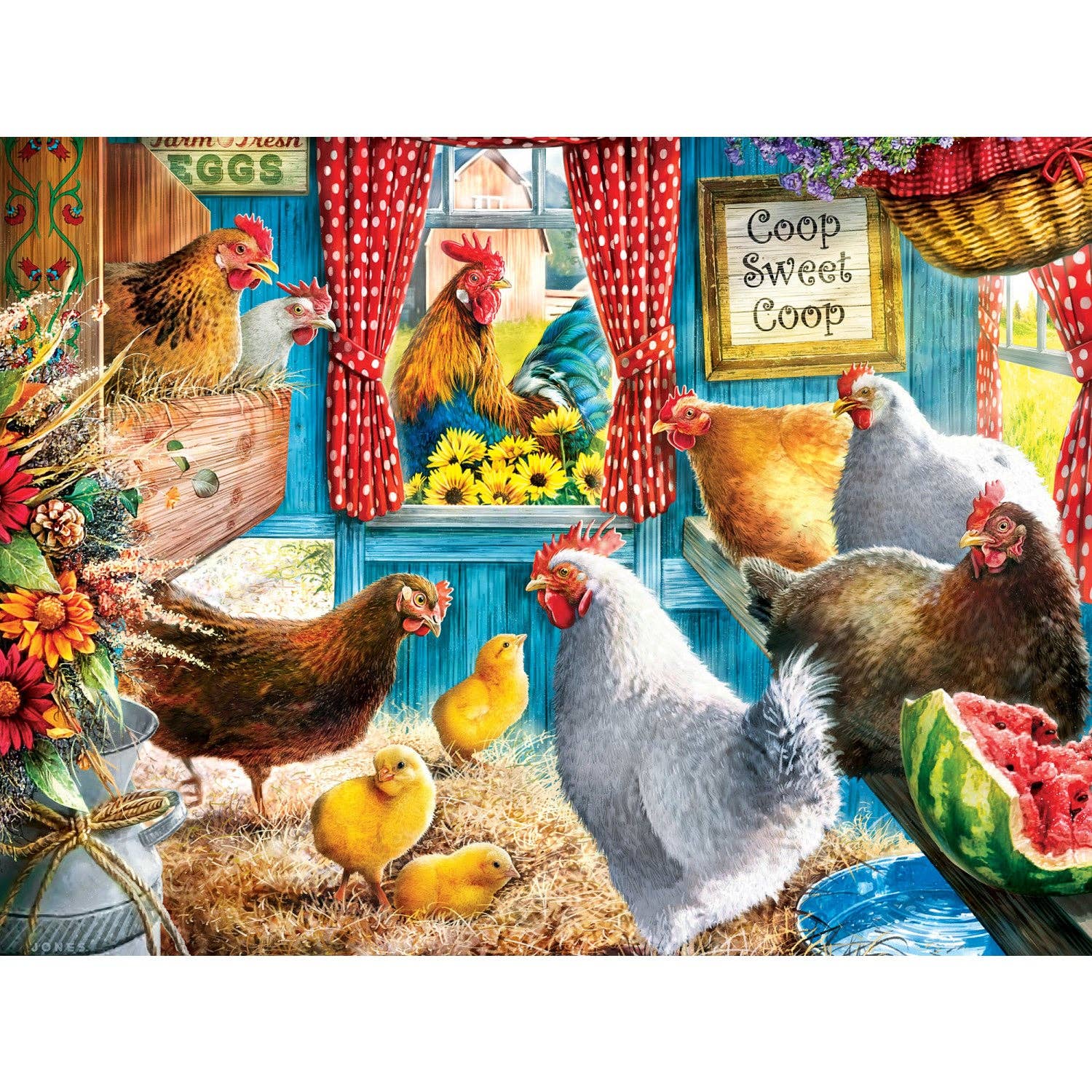 Masterpieces Puzzles - Wholesale Puzzle - Adult - Green Acres - Cluckington Palace 300 Piece EZ Grip Puzzle1