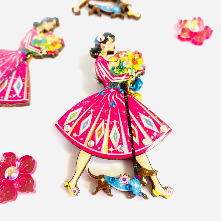 Rosie Rose Parker - Vente Broches - Broche originale rétro des années 195014