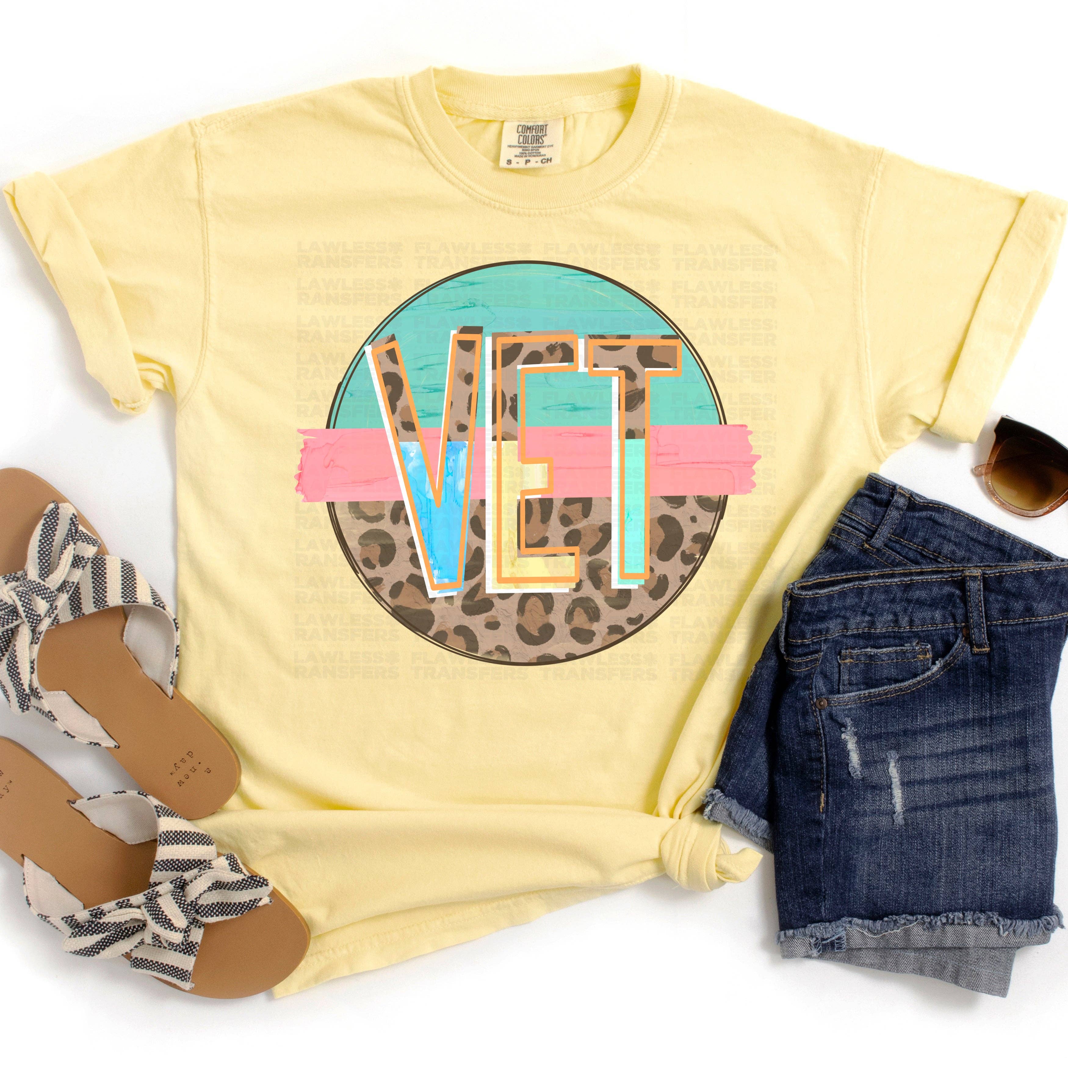 Flawless Transfers - Wholesale Sublimation Transfer - Vet Round Leopard Print And Mint DTF Transfer0