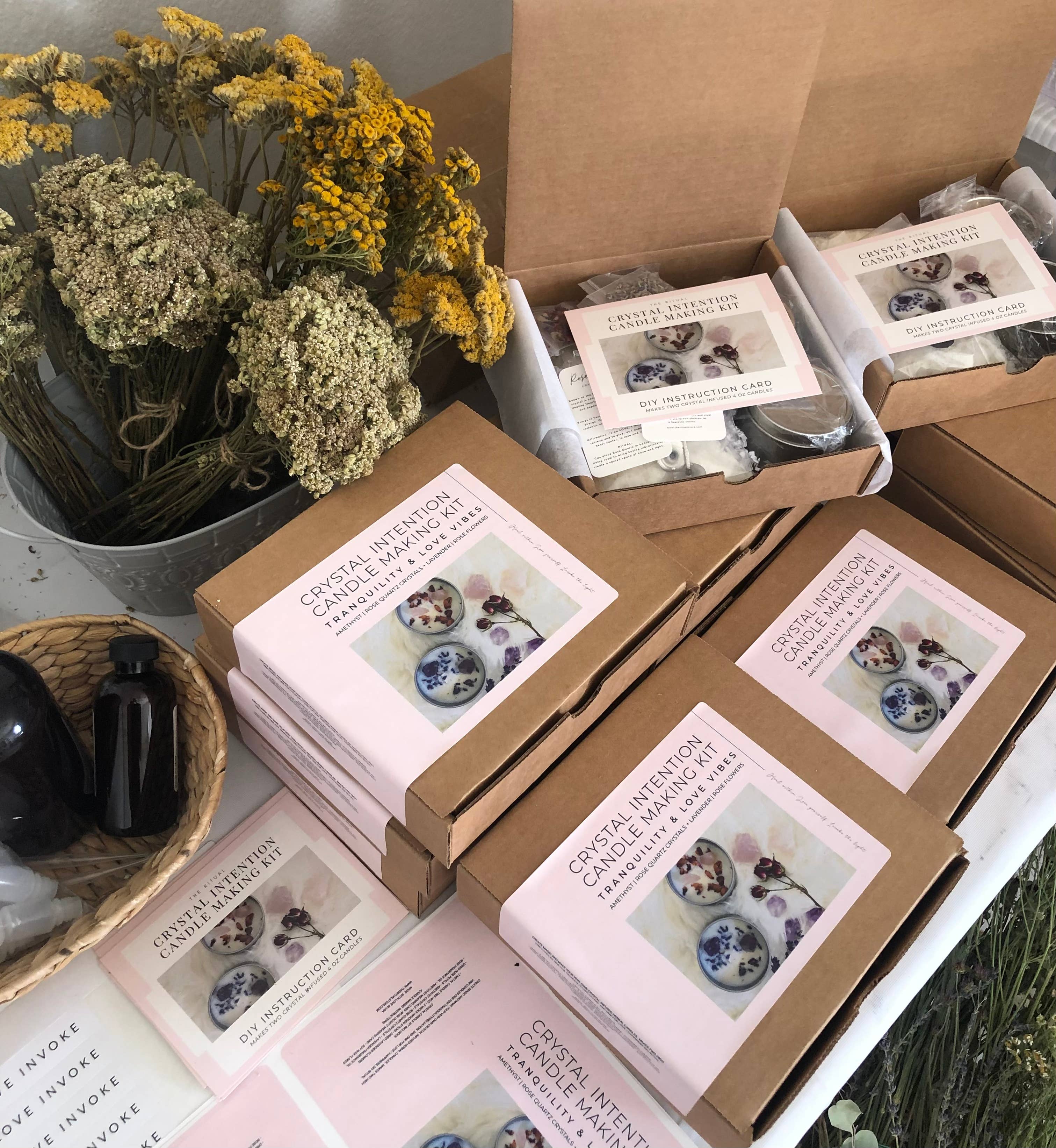 The Ritual Herbals – wholesale DIY craft kit – CRYSTAL CANDLE KIT DIY Intention Botanical gift set4