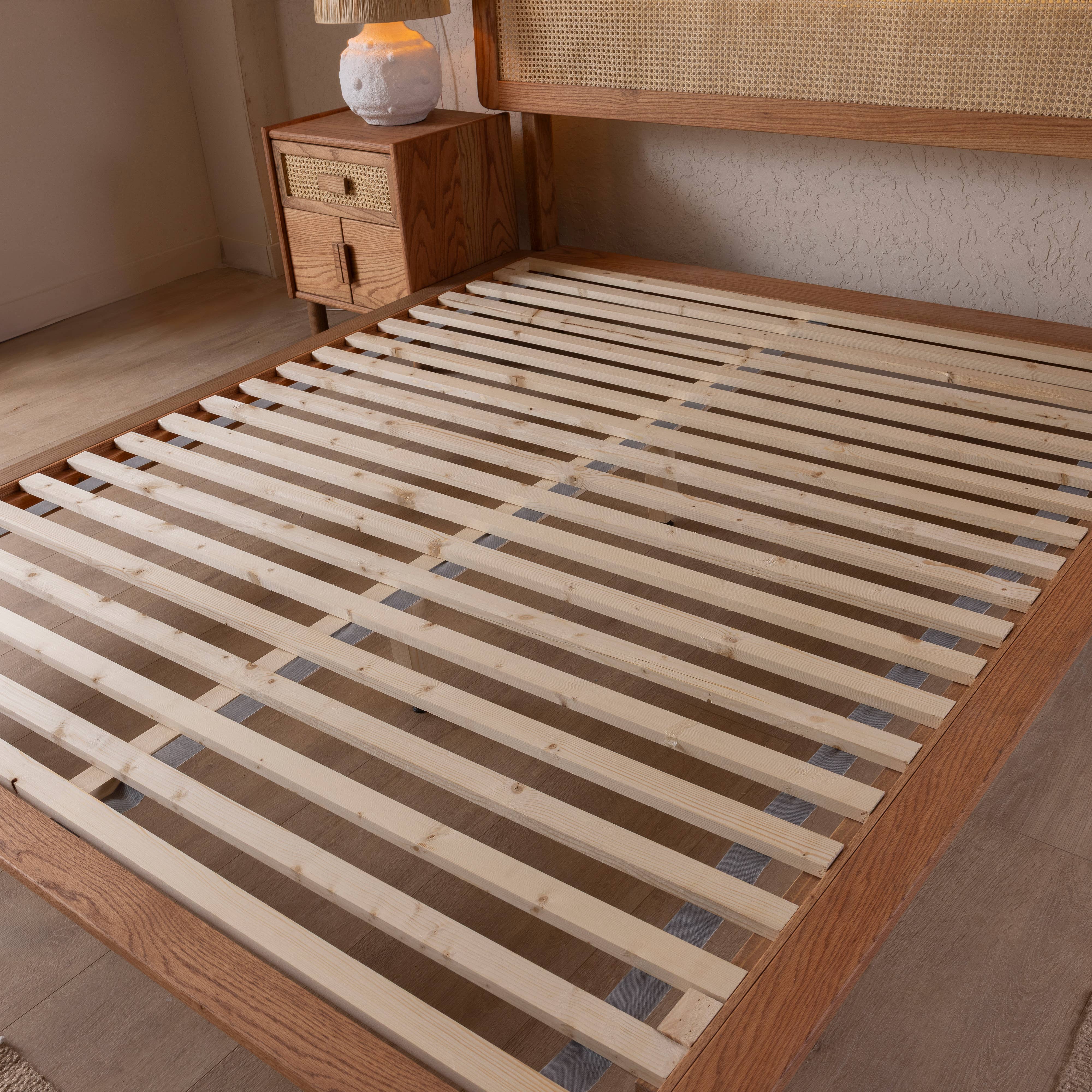 Halohope, LLC - Wholesale Bedroom Furniture - Handcrafted Oak Bedframe with Cane Headboard4