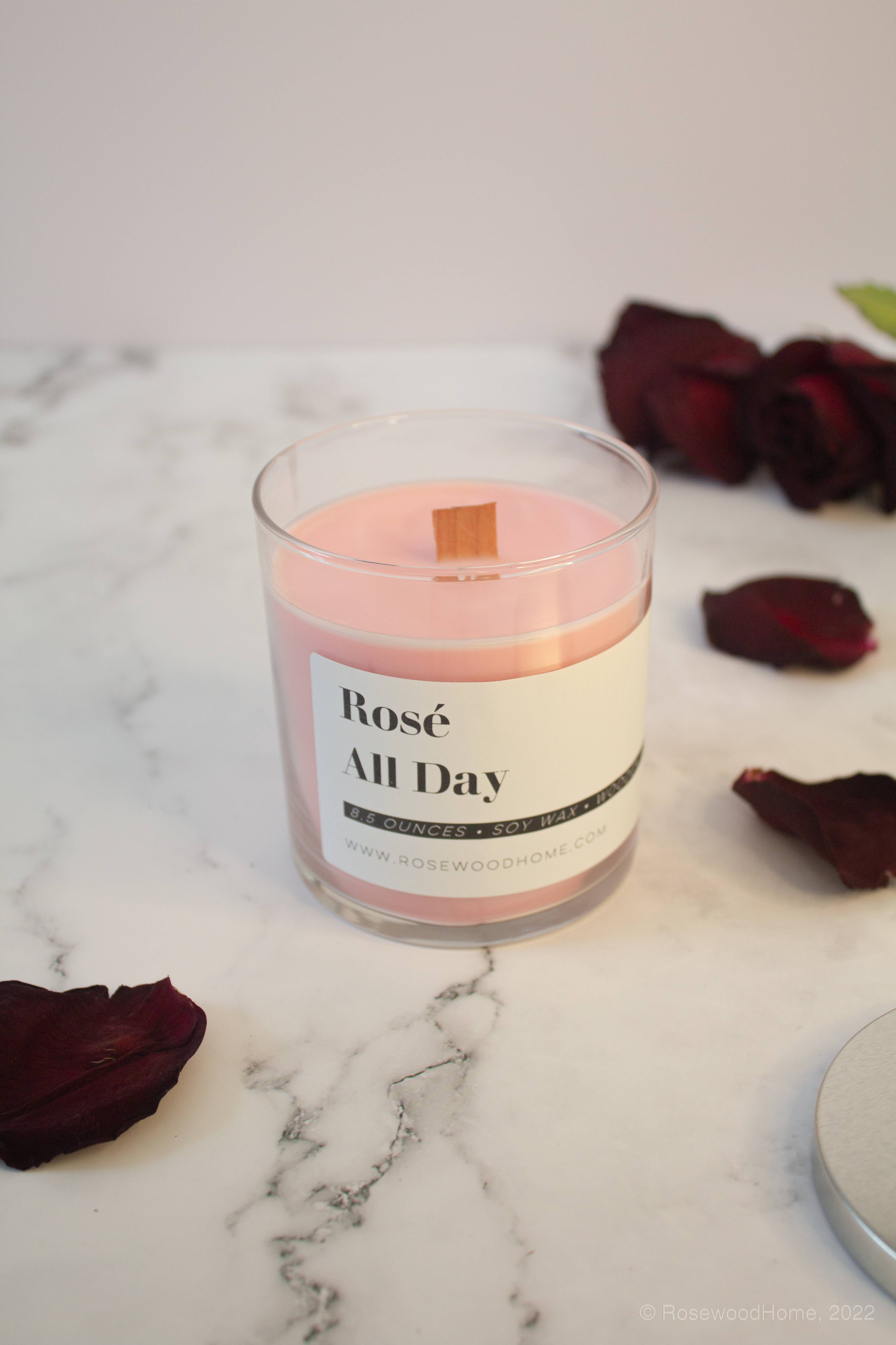 Rosewood Home - Wholesale Jar/Filled Candle - Rosé All Day Candle - 8oz1