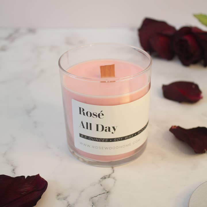 Rosewood Home - Wholesale Jar/Filled Candle - Rosé All Day Candle - 8oz1