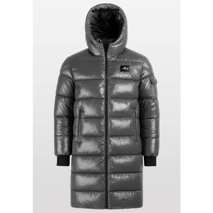 Casaco comprido acolchoado com capuz 18091 por atacado de Rusty Neal