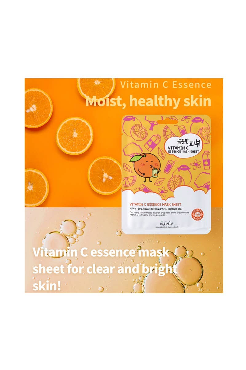 PINEAPPLE Beauty - Wholesale Skincare Face Mask - Esfolio ESMPPUVI Vitamin C Essence Facial Mask Sheet - 10pc4