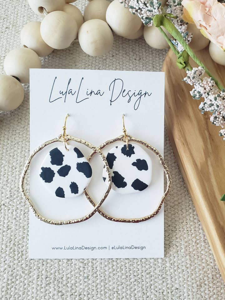 Rae | Ko Print Clay Uttalande Örhängen för wholesale av LulaLina Design