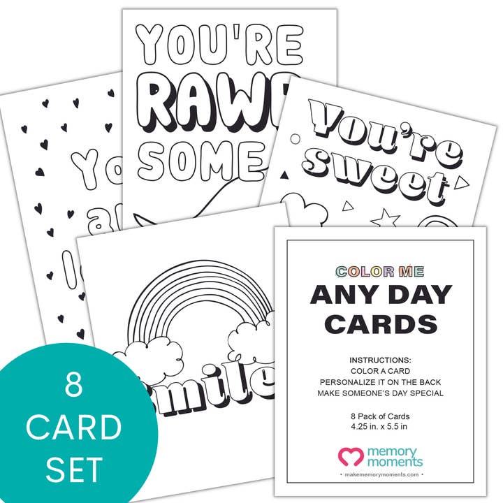 Color Me Any Day Greeting Cards | All Occasion Cards for wholesale by Memory Moments