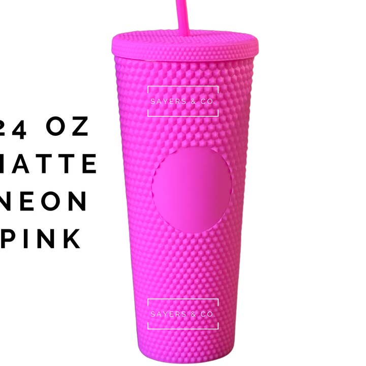 Sayers & Co. – wholesale Isolerade dryckesvaror – Custom Merry Mini dubbade 24oz skruv topp Tumbler, dubbelväggiga isolerad matt svart, matt korall, Sayers & Co., partihandel, Bulk17