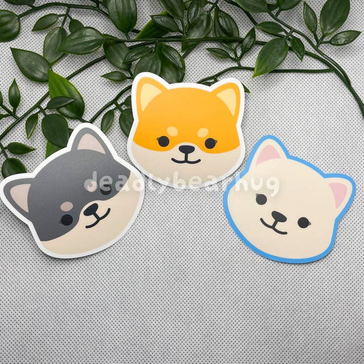 Shiba Inu Dog Weatherproof Matte Vinyl Sticker Decal / Red Black Cream for wholesale by deadlybearhug