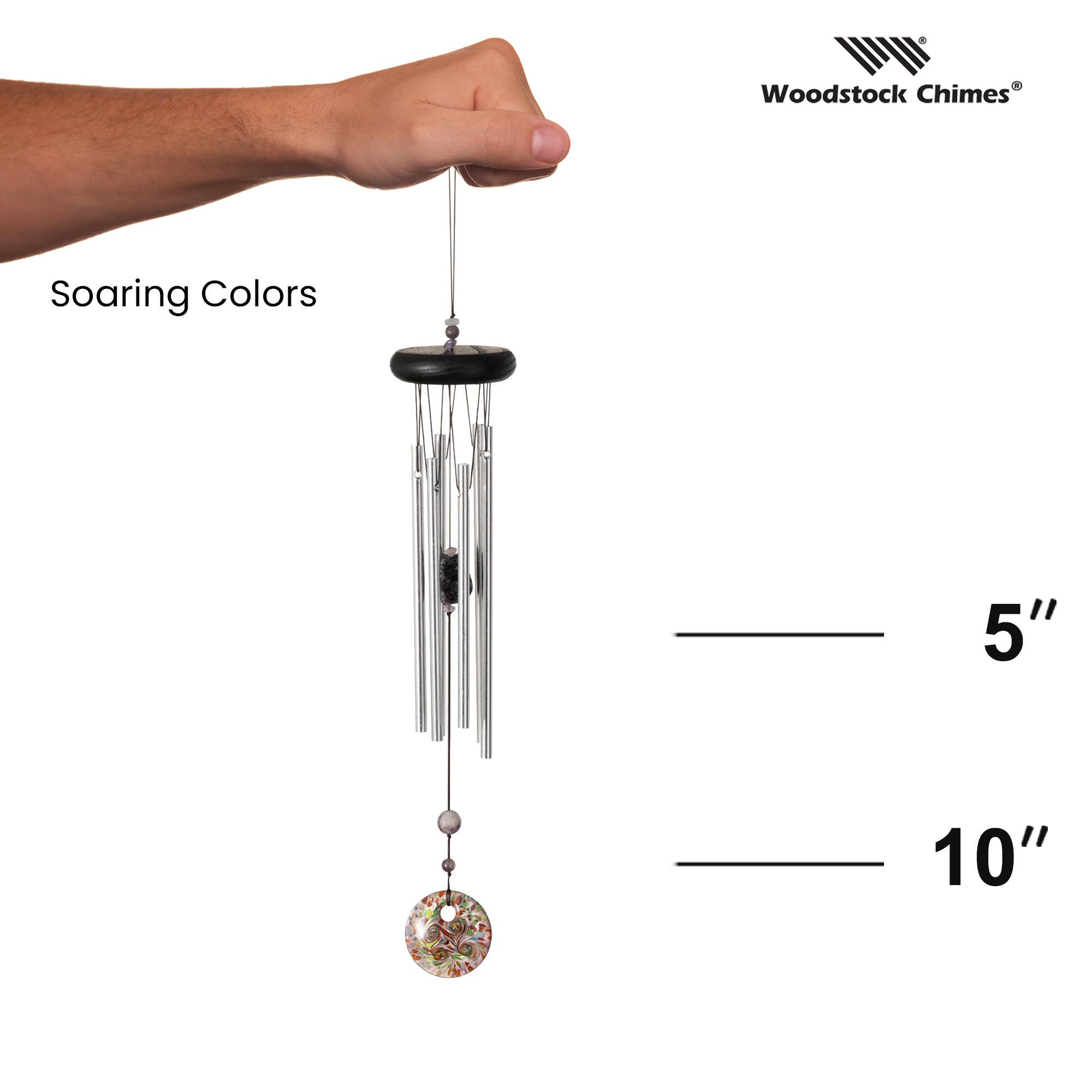 Woodstock Chimes - Wholesale Wind Chime - Art Glass Chime - Soaring Colors3