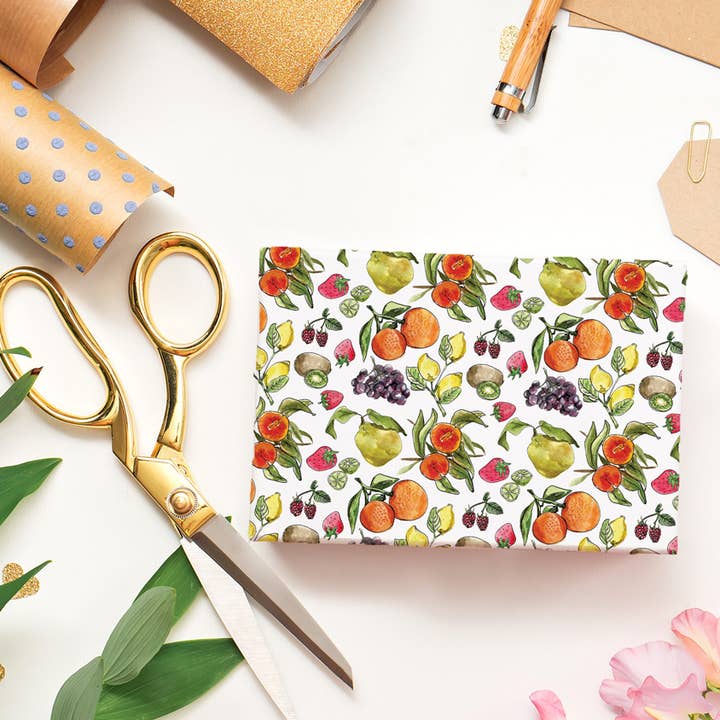 Gift wrap, fruit for wholesale by feather.ink