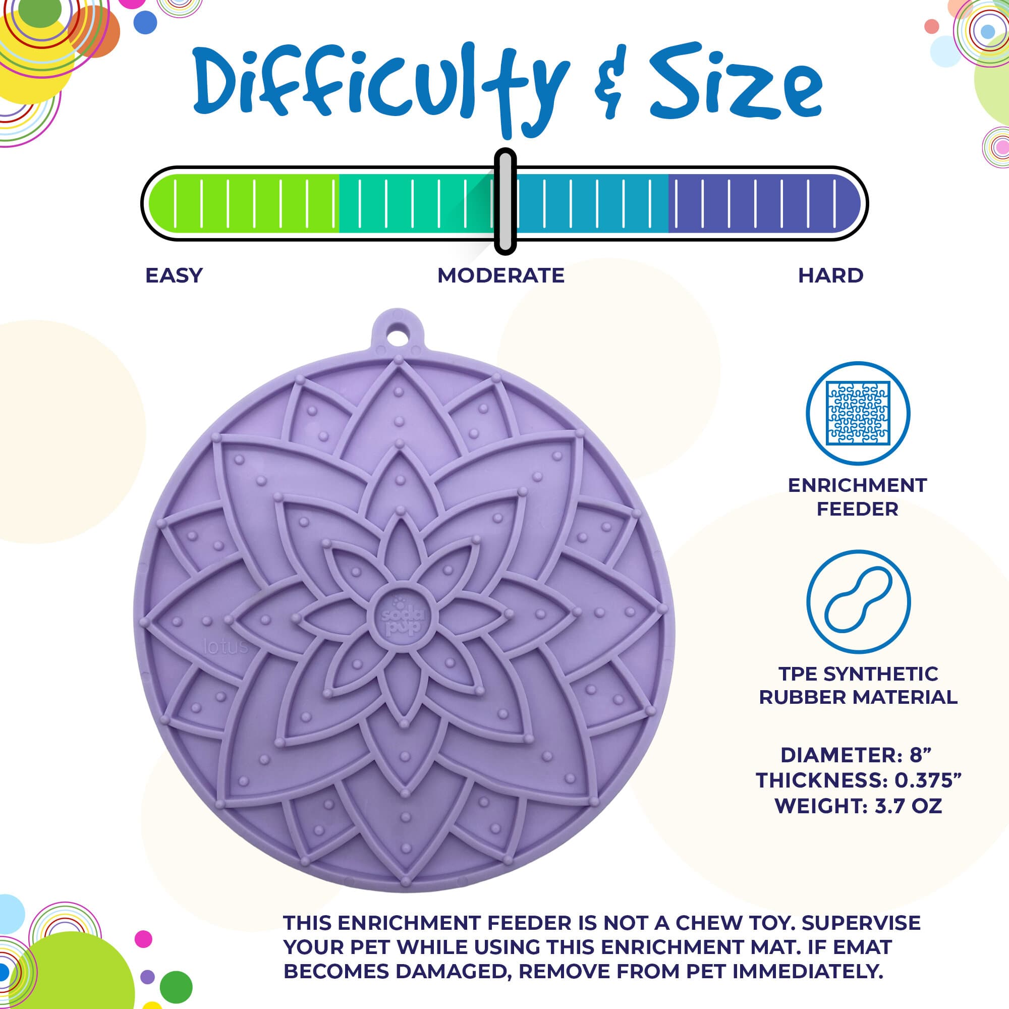 SodaPup Dog Toys - Wholesale Pet Food Mat - Dog - Lotus eMat Enrichment Lick Mat With Suction Cups6