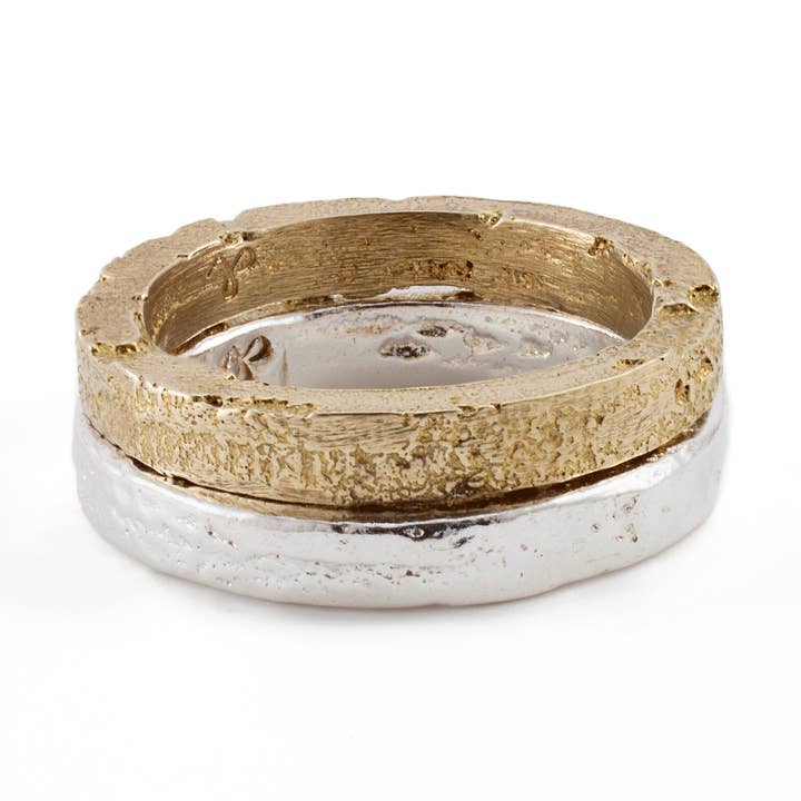Sandcast Band stapelring voor wholesale door Maggi Blue Jewelry