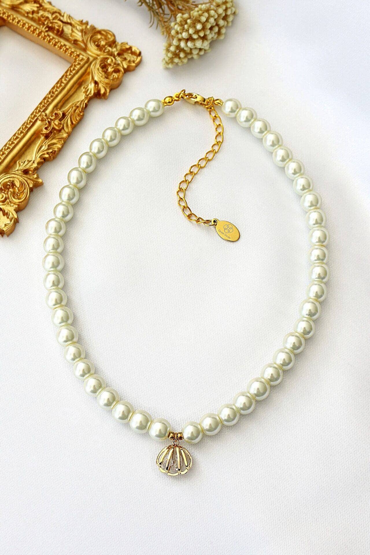 Divine Dulcet – wholesale Choker/collar – "Ocean Treasure" | 24 Karats Czech Pearls Choker Necklace1