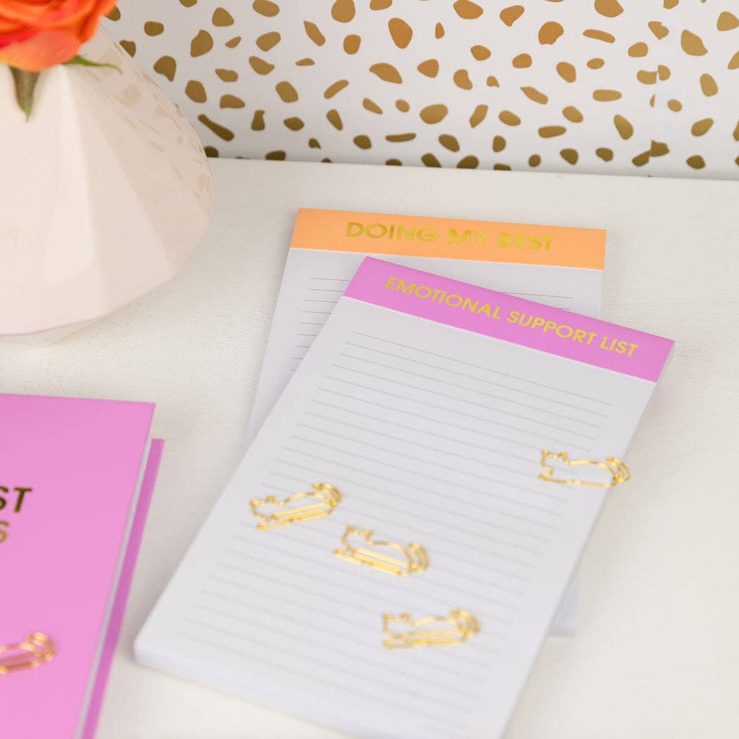 Chez Gagné - Wholesale Notepad - Emotional Support List - Lined Notepad - Lavender - 65 perforated pages - 5x8 6