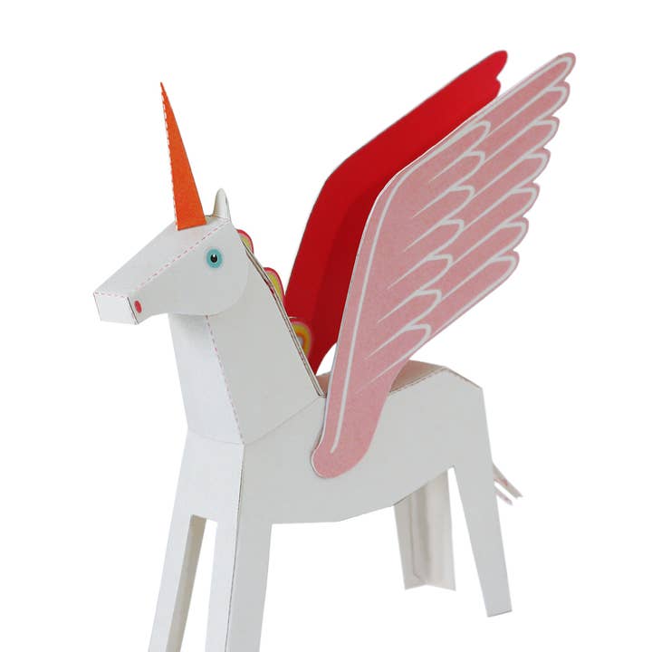 pukaca - Venta al por mayor Kit de manualidades - Niños - Postal de Pegacornio Blanco y Rosa