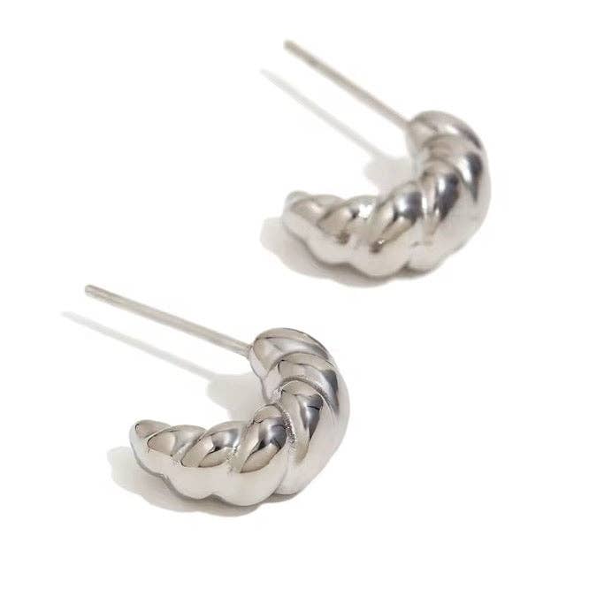 Jenny Be Free - Wholesale Stud/Post Earrings - Statement Stud: Mini Croissant