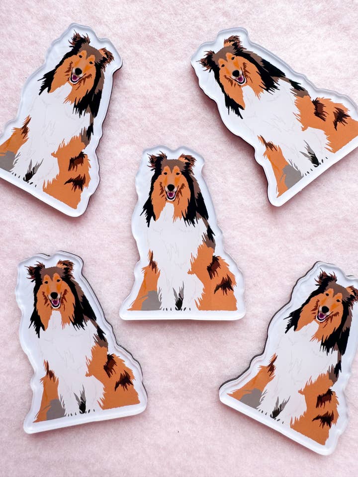 Rough Collie Magnet for wholesale by Our Cheery Corner