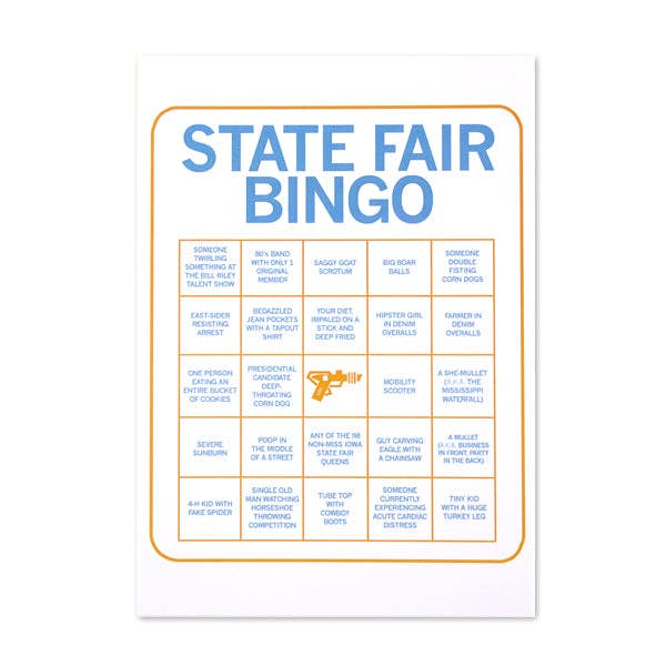 Iowa State Fair Bingo Postcard for wholesale by RAYGUN