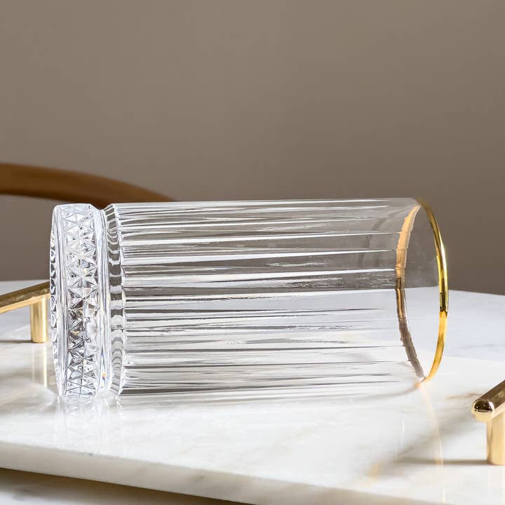 Alegria Glass - Vendita all'ingrosso Bicchieri da cocktail/superalcolici - Bicchiere highball in cristallo con bordo dorato Eva Vintage2