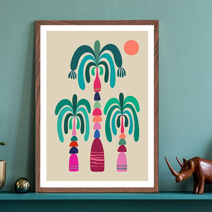 Palm Trees Art Print for wholesale by 3 Birdies Studio