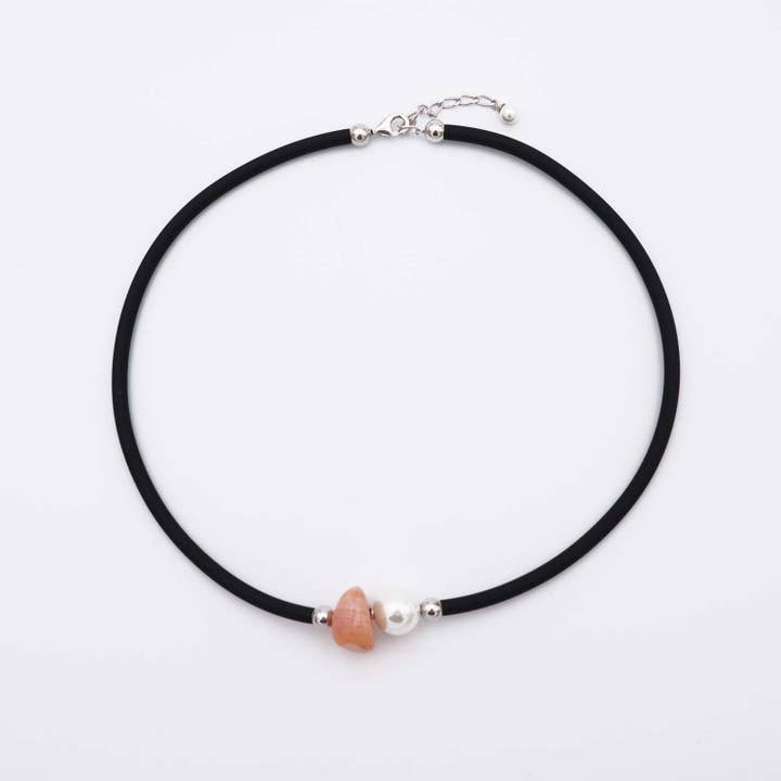 France Perles - Vente Collier de perles - Collier en Perles de Majorque et Cornaline - 12 mm