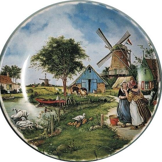 Collectors Plate Neighborhood Talk Color for wholesale by European Heritage Gifts