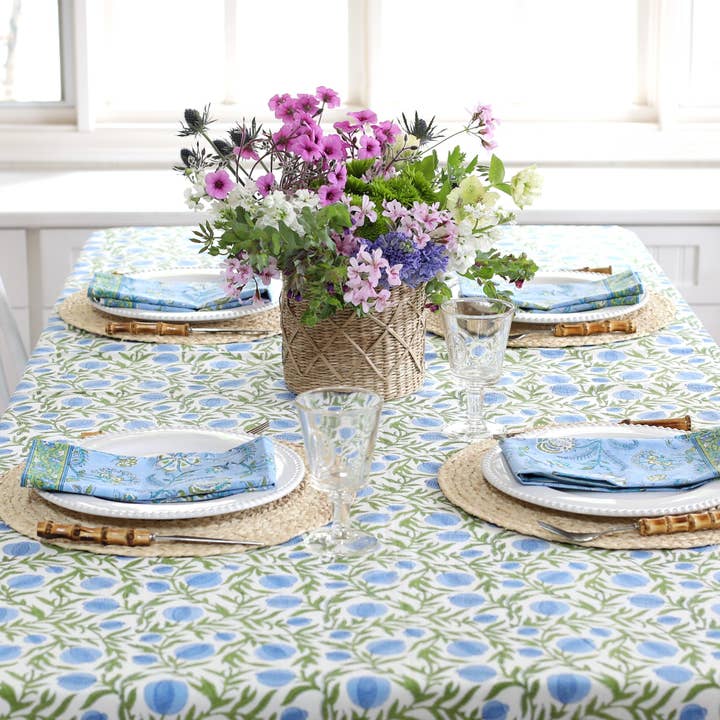 PACIFIC & ROSE TEXTILES – Großhandel Tischdecken – Tischdecke Granatapfelblau2