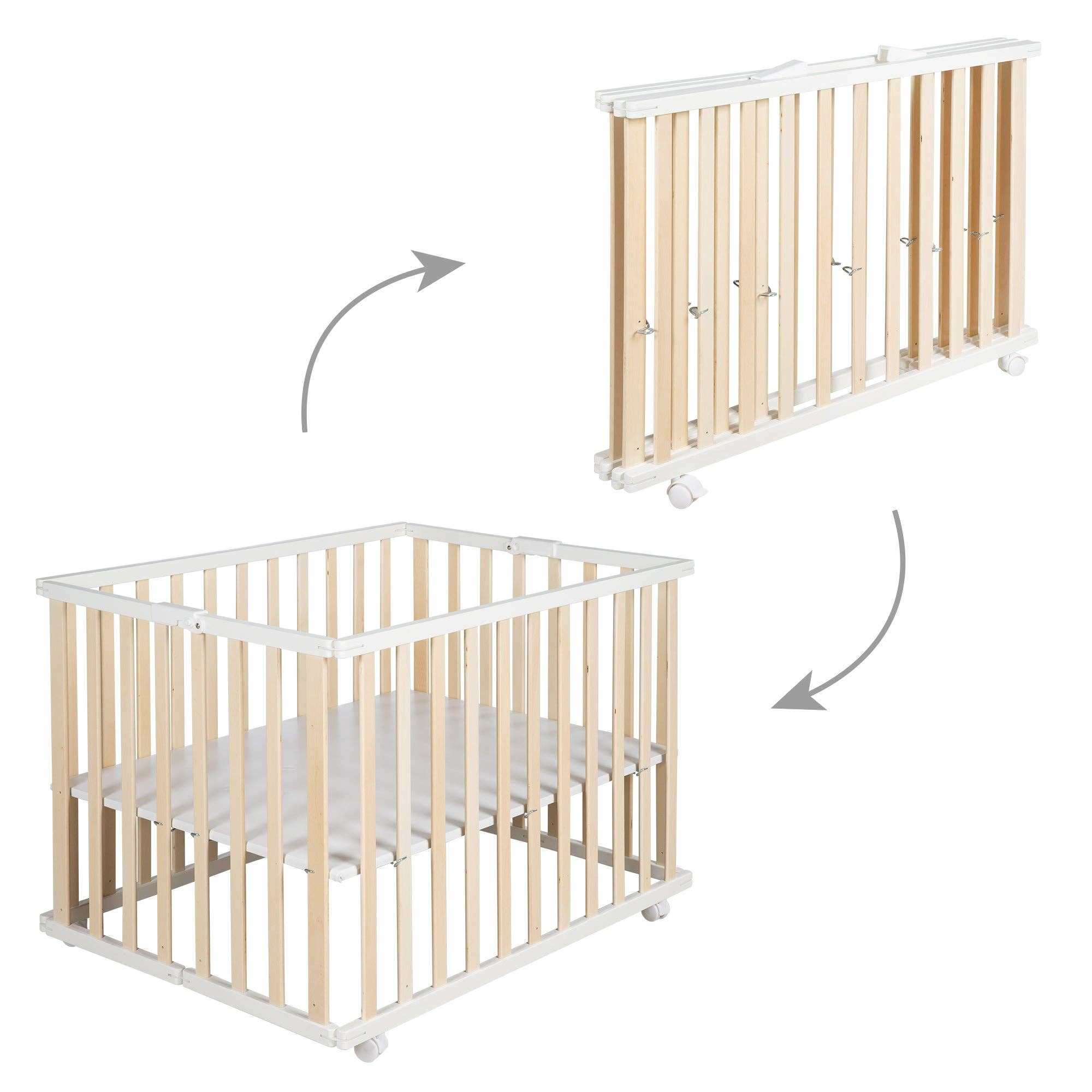 roba kids - Wholesale Bedroom Furniture - ROBA foldable playpen, bicolor, 75x100cm, space-saving0