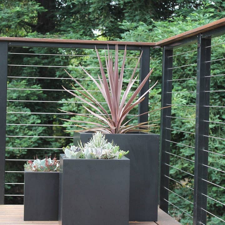 Cube Fiberglass Planter Set – Modern, Lightweight, and Durable for wholesale by Tikal Composite Designs