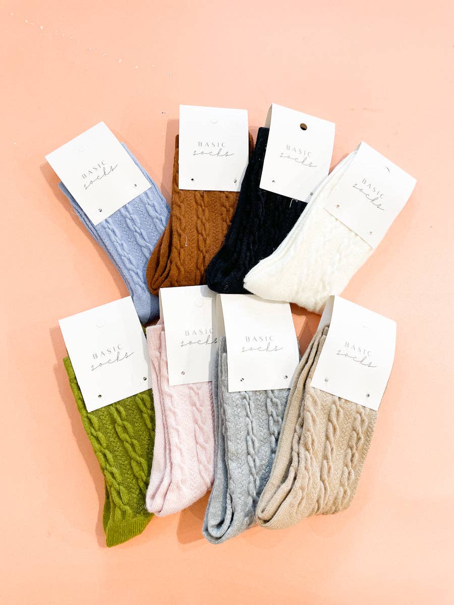 Angels Whisper Accessories – Engroshandel Strømper - Dame – Vinter Cable Woolen Crew Strømper3