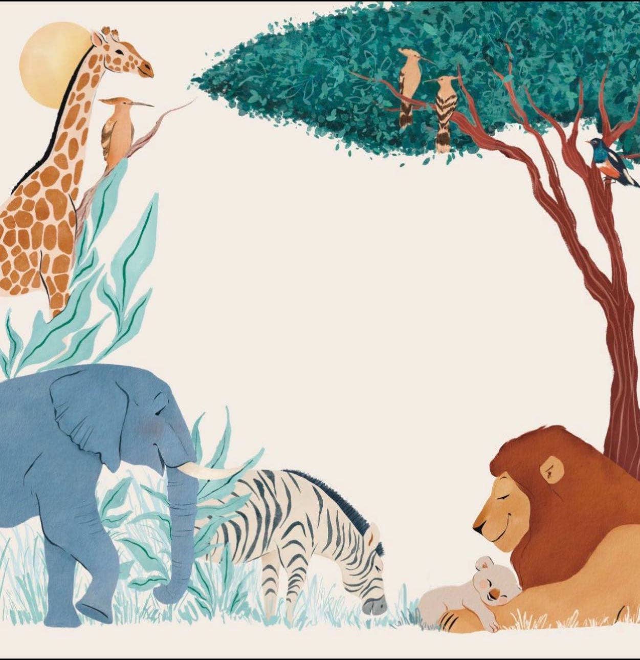 Miaoberry - Venta al por mayor Mantita de momentos - Niños y bebés - Manta de Hitos de Muselina de Algodón Orgánico | Safari (África)2