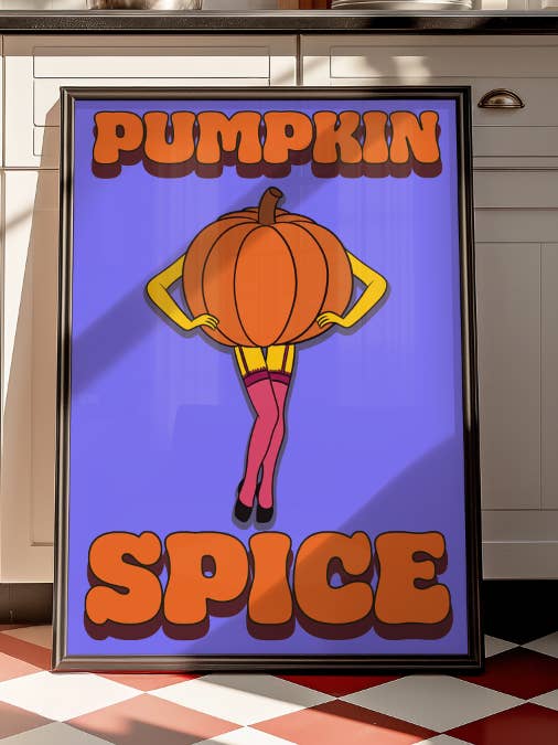 Græskar krydderi ustyrlig grafisk typografi kunstværk plakat print for engroshandel hos Buba Goods