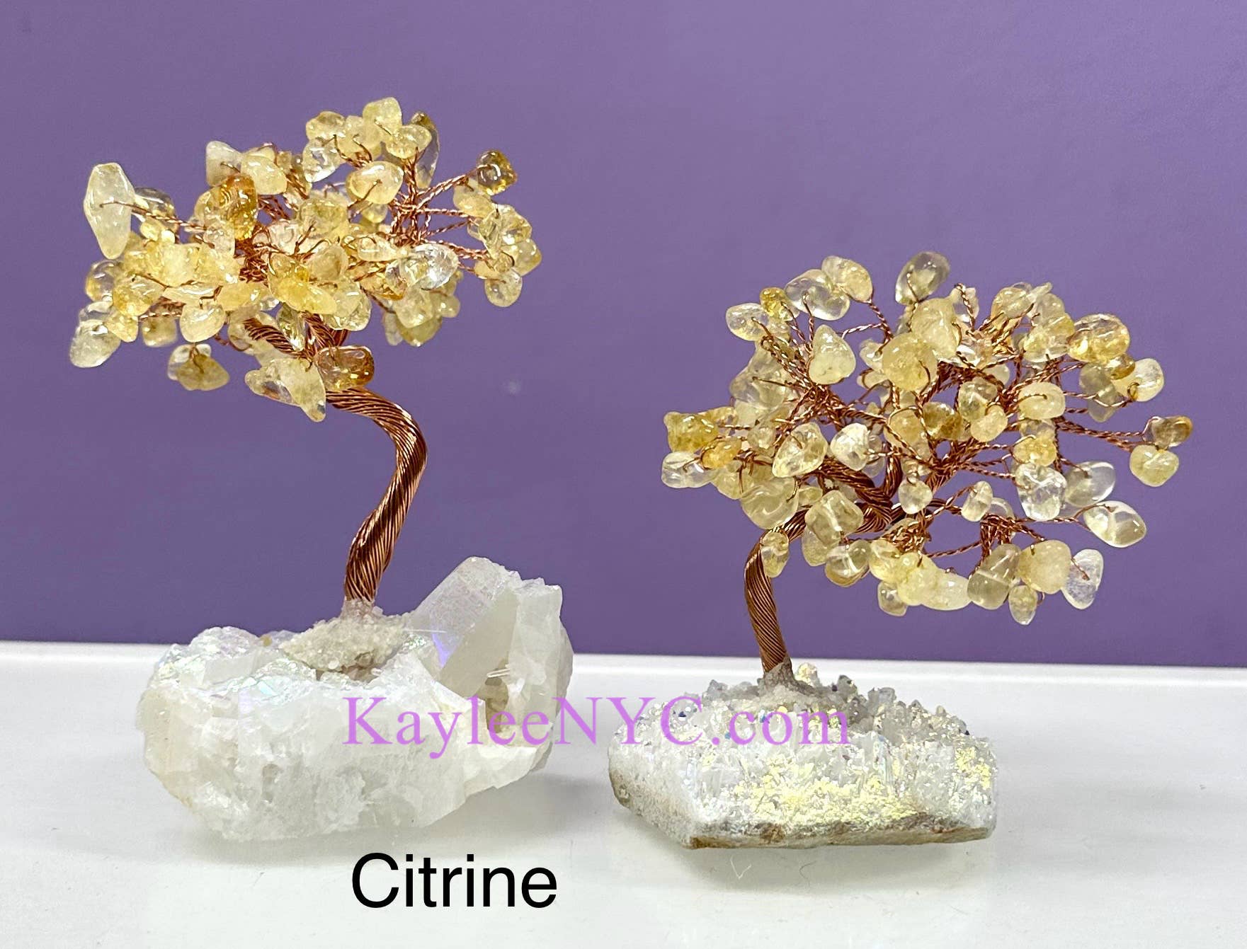 KayleeNYC - Wholesale Spiritual Stone/Crystal - Bonsai Tree with Angel Aura Base Crystal Healing2
