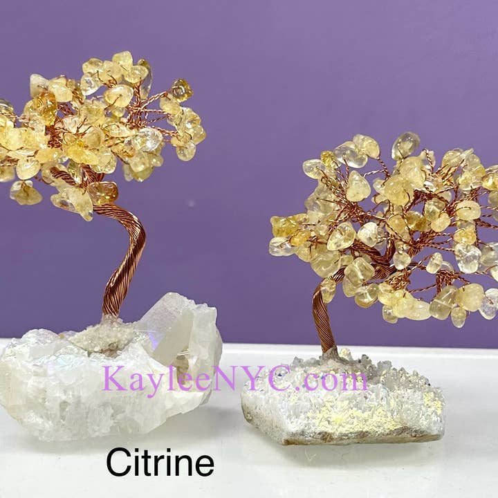 KayleeNYC - Wholesale Spiritual Stone/Crystal - Bonsai Tree with Angel Aura Base Crystal Healing2