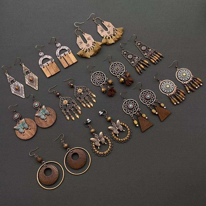 Mio Queena - Wholesale Dangle Earrings - Multiple Styles Vintage Bohemian Dangle Earrings13