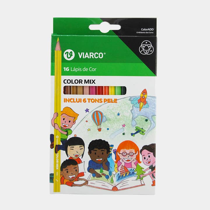 Viarco – wholesale Färgad penna – Colormix 16 färgpennor, inkluderar hudtoner