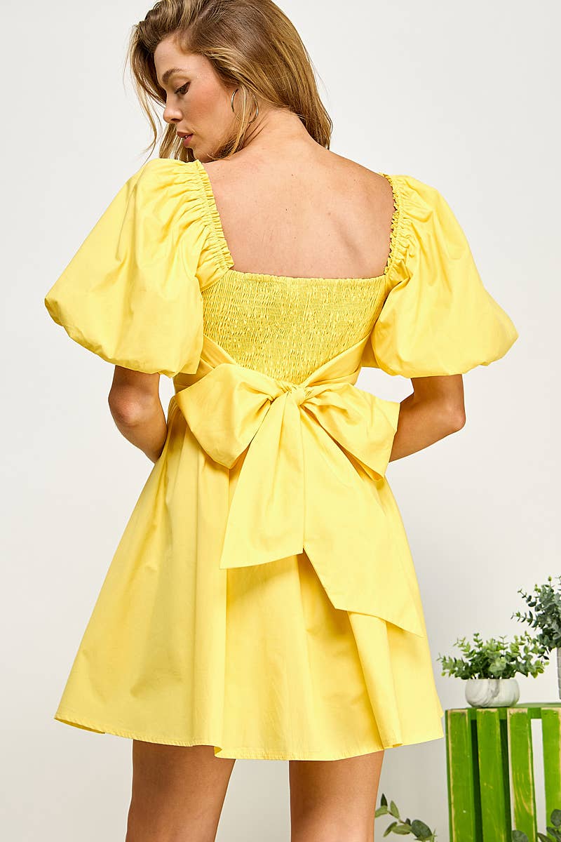 Sweet Lemon - Wholesale Dress - Women's - Cloudpuff Bow-Back Mini Dress7