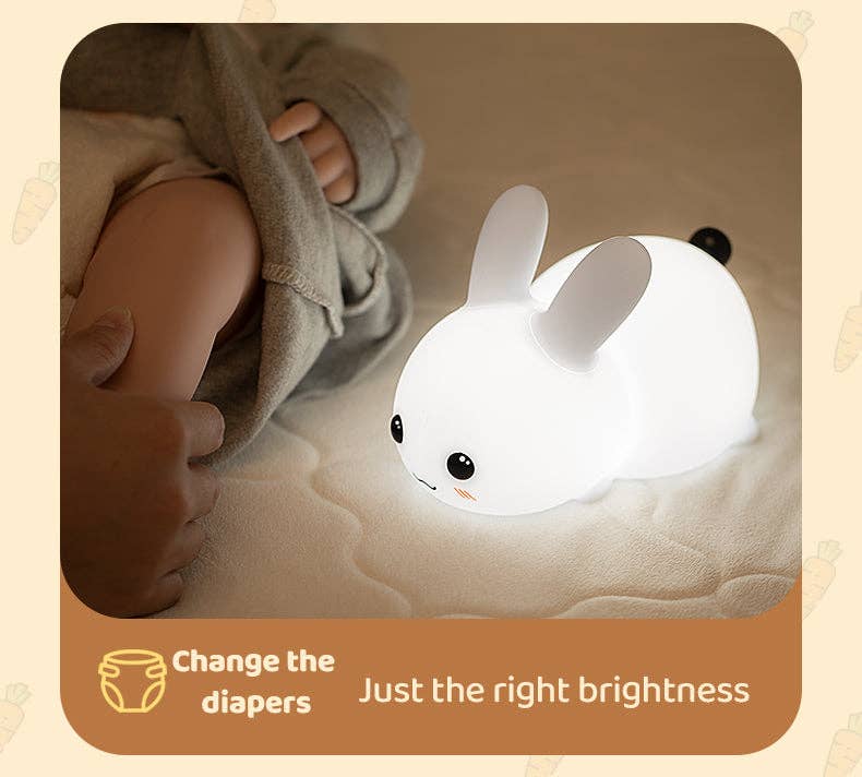 VIGOR – wholesale Night light – Child & baby – Perfect Gift Jade bunny Sleeping lamp light up silicone anim11